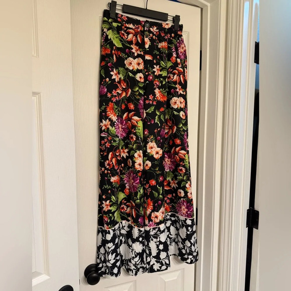 Maeve Anthropologie Women Size 4 Floral Wide Leg Pants Viscose - Picture 2 of 10